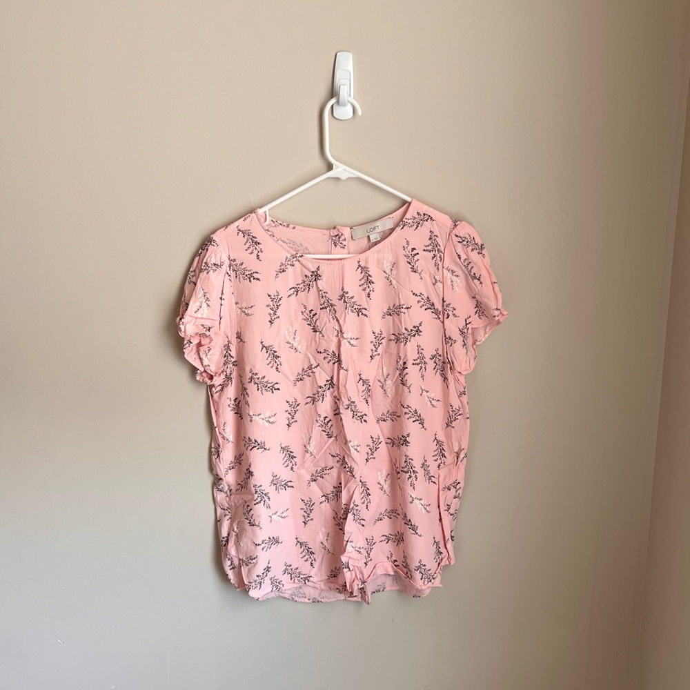 LOFT Pink Floral Blouse